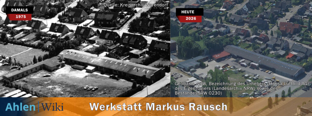 Ein Vergleich des alten Bildes mit einer ähnlichen Ansciht aus dem Digitalen Zwilling NRW